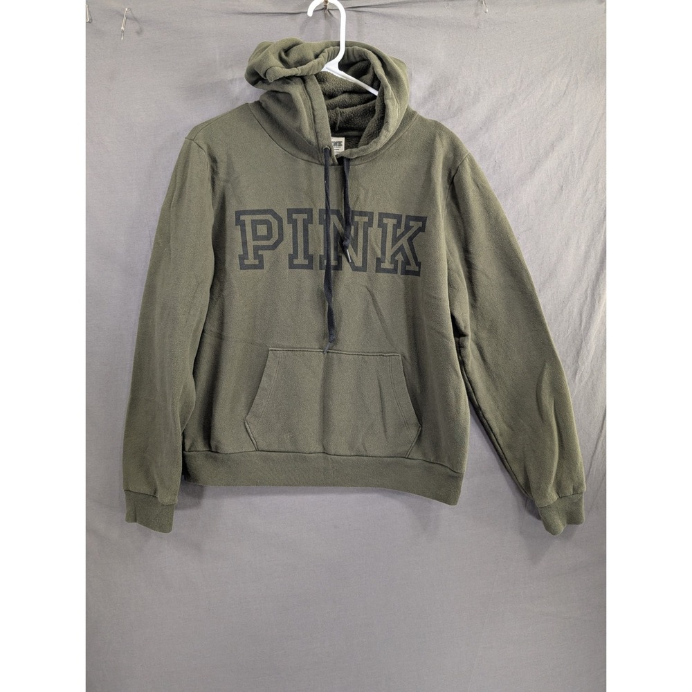 Pink Victoria's Secret Olive Green Pullover Hoodie 392801-5YM Size L